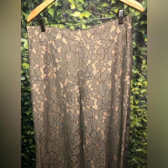 Anthropologie Feather Bone Elegant Gray Lace Pants - Picture 4 of 16